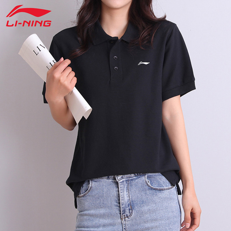 李宁女短袖2022夏季新款纯棉polo衫 辉煌户外运动运动POLO衫