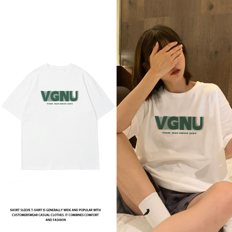 2022新款夏季宽松短袖t恤男装潮流衣服半袖体恤衫潮牌情侣装_男装