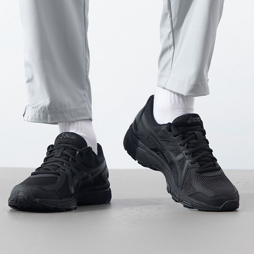 ASICS亚瑟士宽楦男鞋2026新款JOG 100T黑武士运动鞋减震透气跑鞋 - 图0