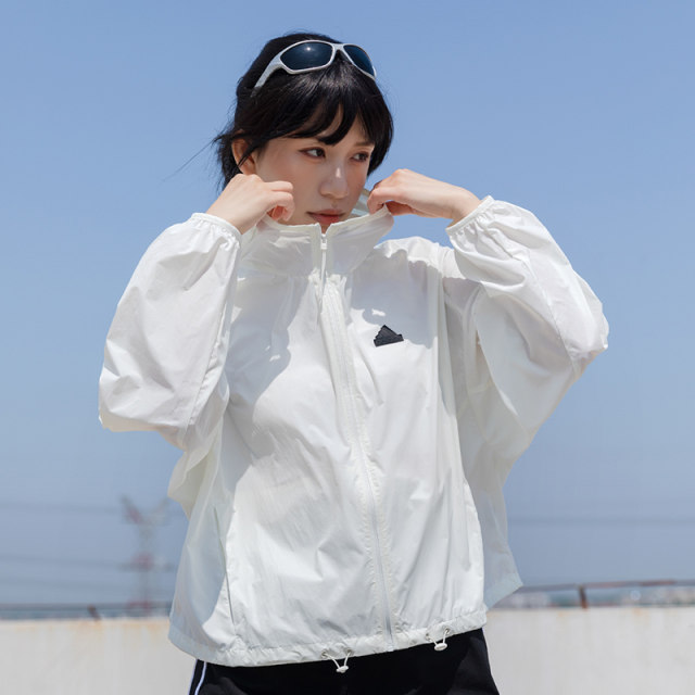 ໃບໂຊກ | Adidas Hooded Jacket Women's UPF50+ WINDBREAKER ເສື້ອກິລາ