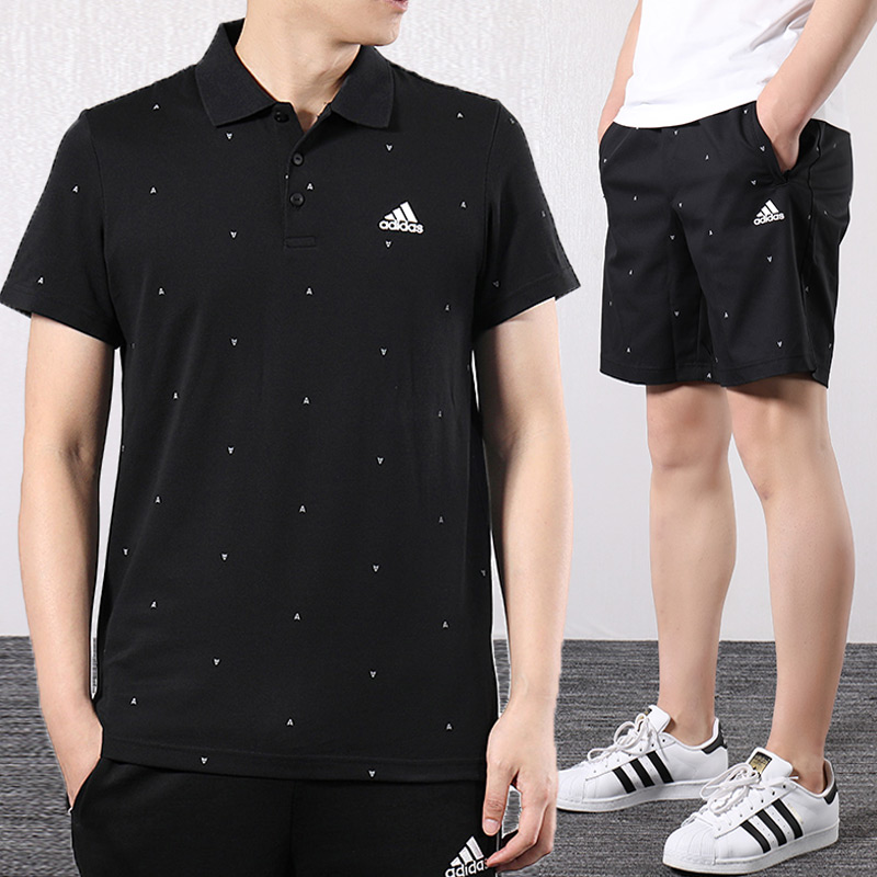 Adidas Set Men's 2019 Summer New Short Sleeve Casual Wear Men's Sportswear DY8711