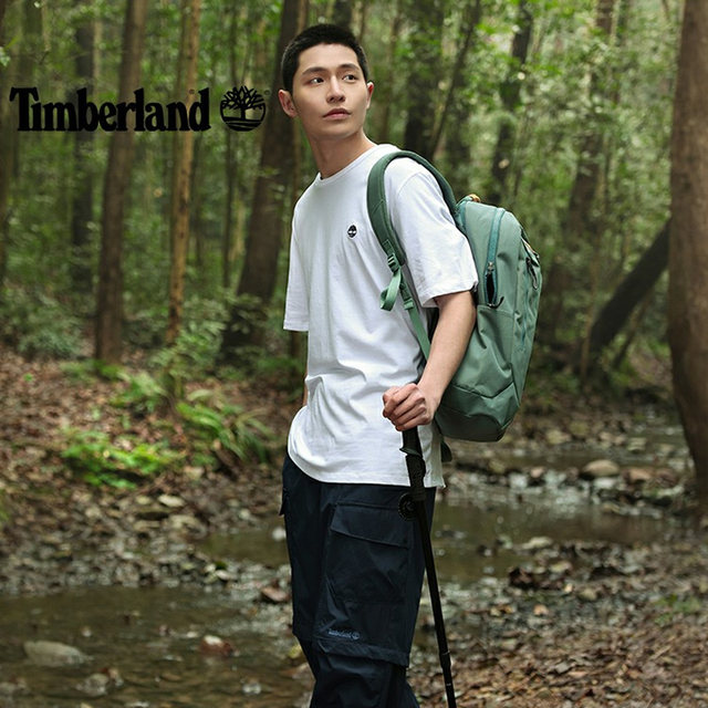 Lucky Leaf丨Timberland ເສື້ອທີເຊີດກາງແຈ້ງຂອງຜູ້ຊາຍໃນຊ່ວງລຶະເບິ່ງຮ້ອນໃຫມ່ກາງແຂນວ່າງກິລາຝ້າຍບໍລິສຸດທີ່ມີແຂນສັ້ນ breathable