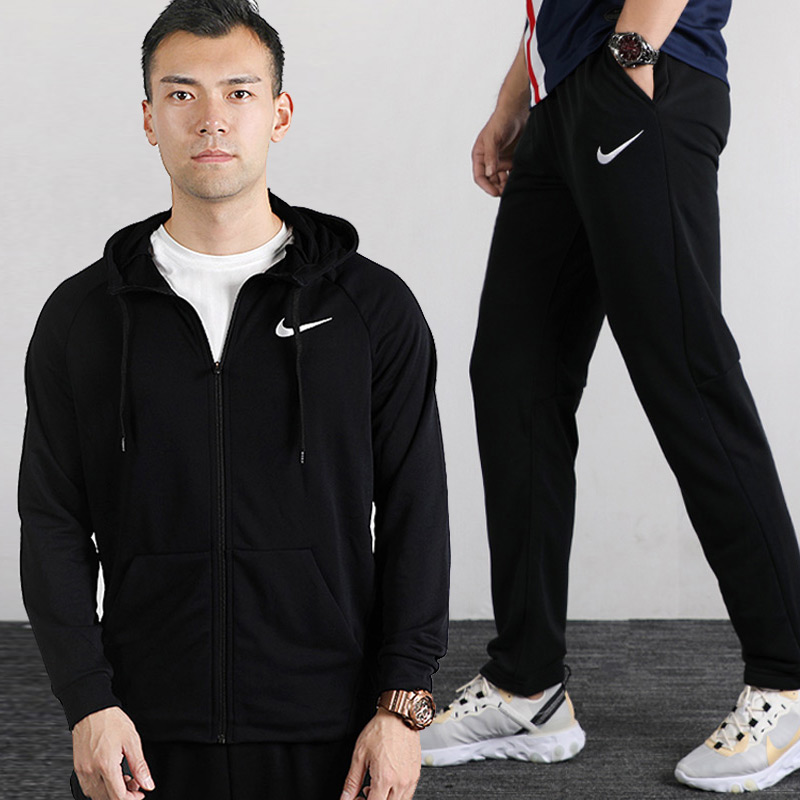 NIKE Nike Set Men's 2019 Autumn New Men's Sports Wear Breathable Jacket Pants 860370-010