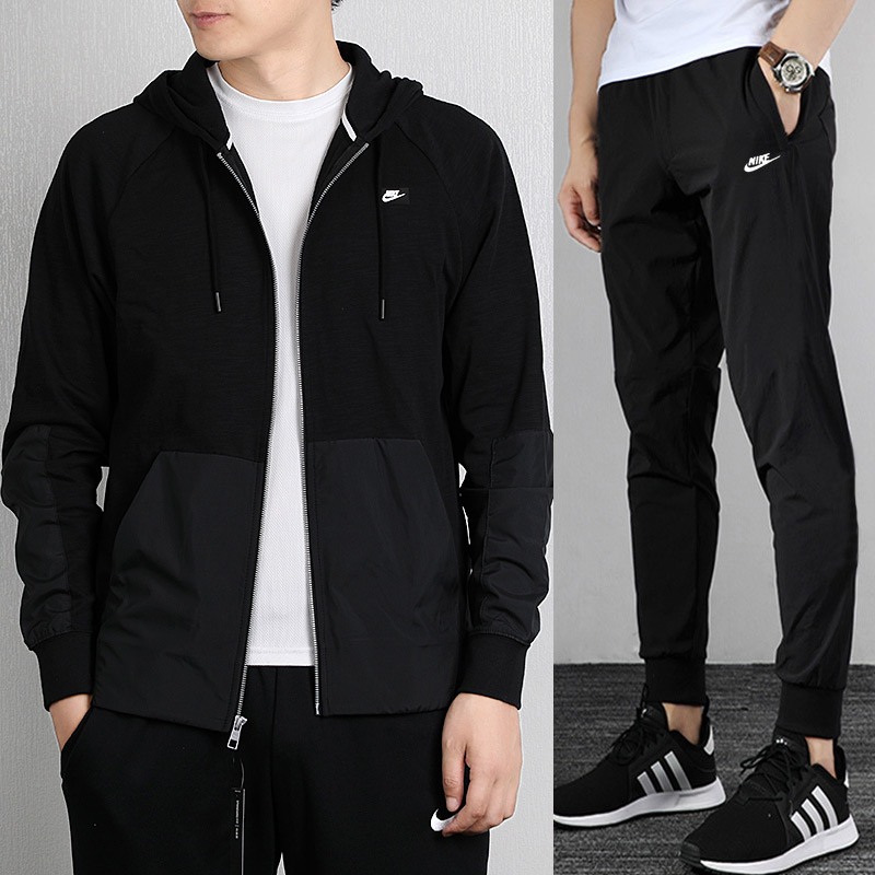 Nike Nike Set Men's 2019 Spring and Autumn New Sportswear Jacket Casual Close-up Pants Pants