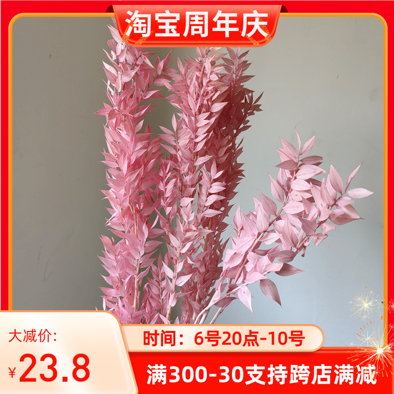 富贵叶干花熊猫竹小尖叶 拍摄道具婚庆布景客厅酒店插花花材 - 图1