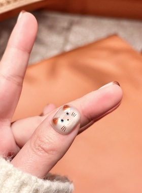 【暹罗猫猫】纯手工穿戴甲可爱手绘捏捏小猫猫眼日常显白短甲