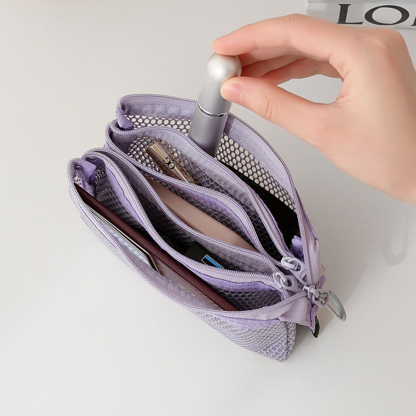 大容量分区化妆收纳包女士随身口红补妆包小杂物袋便携旅游洗漱包,淘宝优惠券,粉丝福利购,淘宝优惠卷