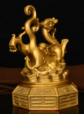 铜四神兽摆件铜青龙白虎朱雀玄武