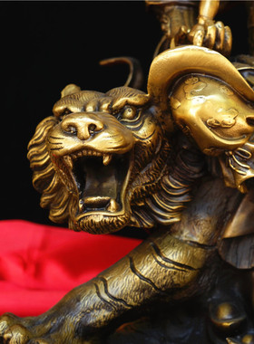 黄铜骑虎赵公明供大号财神