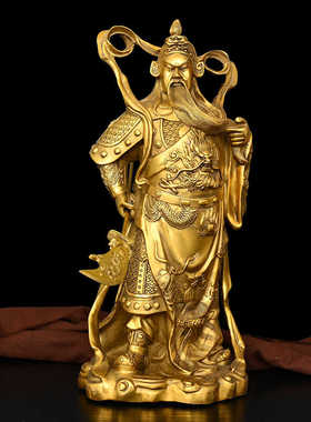 韦陀关公家居摆件黄铜家宅护宅