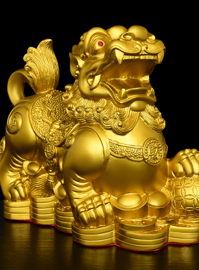 铜貔貅摆件公母一对黄铜天禄皮丘