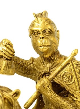 纯铜马上封侯摆件铜制猴子黄铜