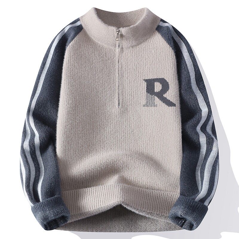 高初中学生男孩半拉链毛衣秋冬季青少年大童半高领针织保暖打底衫,淘宝优惠券,粉丝福利购,淘宝优惠卷