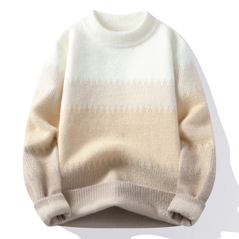 秋冬季水貂绒毛衣男加绒加厚青少年高中学生半高领保暖针织打底衫,淘宝优惠券,粉丝福利购,淘宝优惠卷