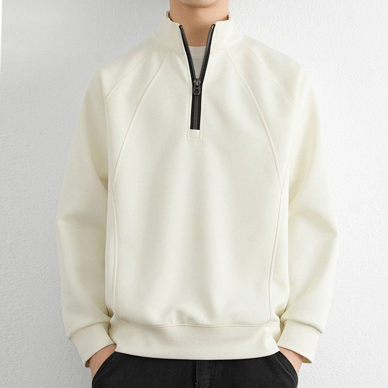 重磅半拉链男卫衣春秋冬季长袖T恤男士潮帅气时髦上衣内搭打底衫,淘宝优惠券,粉丝福利购,淘宝优惠卷