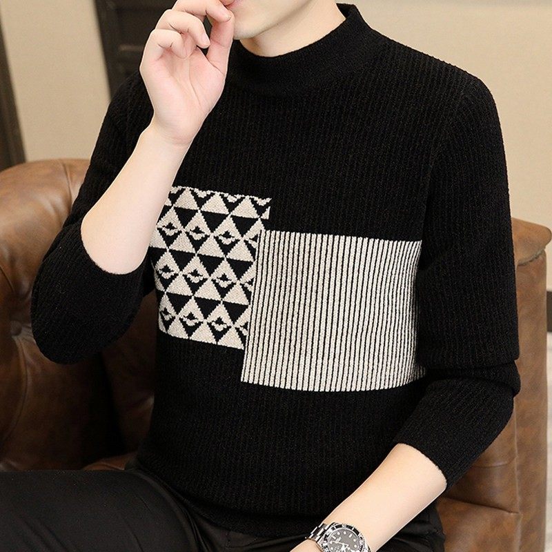 毛衣男秋冬季2025新款加厚保暖针织打底衫冬装潮牌半高领上衣服,淘宝优惠券,粉丝福利购,淘宝优惠卷