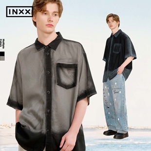 【官旗】INXX复古街头感喷色短袖衬衫