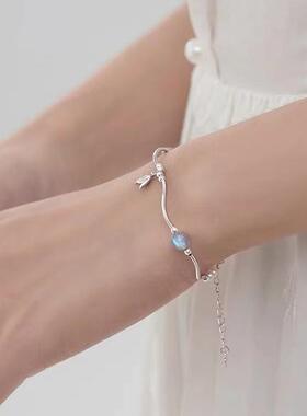 女925银月光石轻奢鱼尾手链