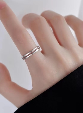 女925银韩版双层高级感戒指