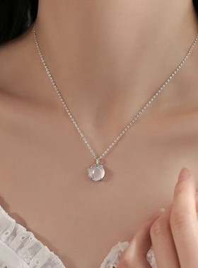 925银玉髓梅花项链轻奢锁骨链2025新爆款高级感颈链女