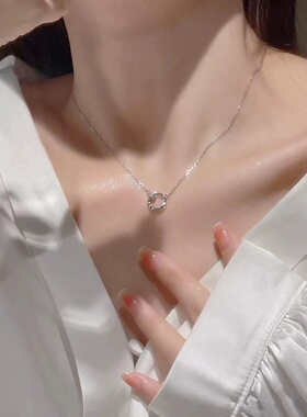 S925纯银莫比乌斯环项链女轻奢小众设计感高级锁骨链2023新款爆款