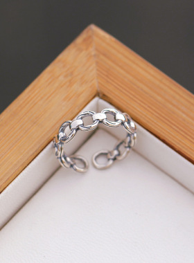 马上纯银开口招财福袋戒指