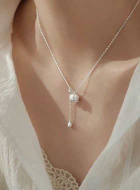 925纯银铃兰花项链小众轻奢女2025新锁骨链爆款高级颈链