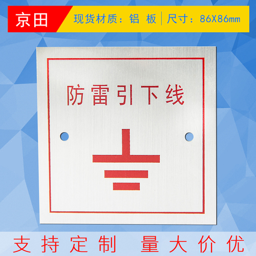 防雷接地测试点86盒盖板避雷引下线86型标识牌接地端子盖板定制