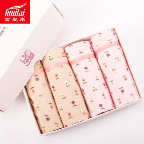UNILAI/富妮来女士棉质中腰性感诱惑莱卡印花平角内裤少女短裤,淘宝优惠券,粉丝福利购,淘宝优惠卷