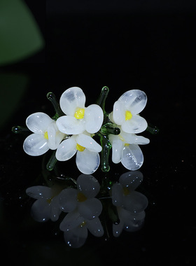 【淄博琉璃】拍照单品金桂枝秋手工琉璃戒指小众美拉德戒指