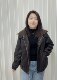 Fat mm plus size women's 2025 winter new style plus velvet liner to keep warm washed leather knitted collar leather jacket
