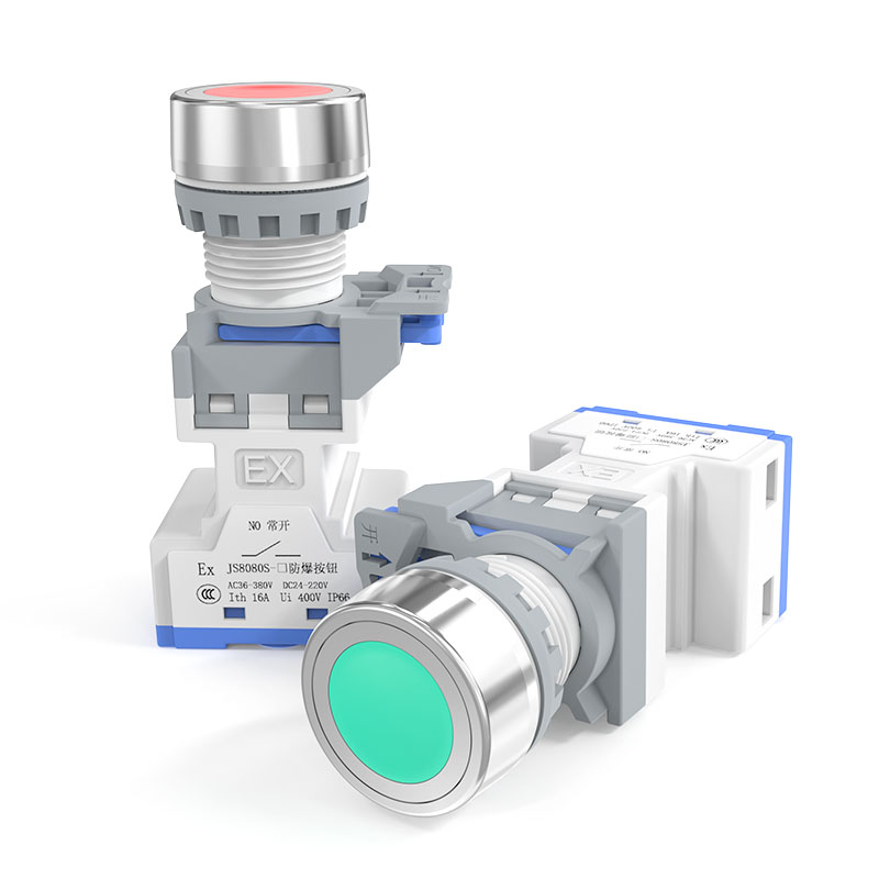 JS8080S-A防爆防尘防腐控制按钮塑料开孔22mm开关一开闭常开常闭 - 图0