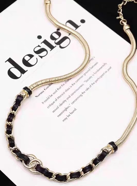 毛衣链字母颈链项链锁骨链编织