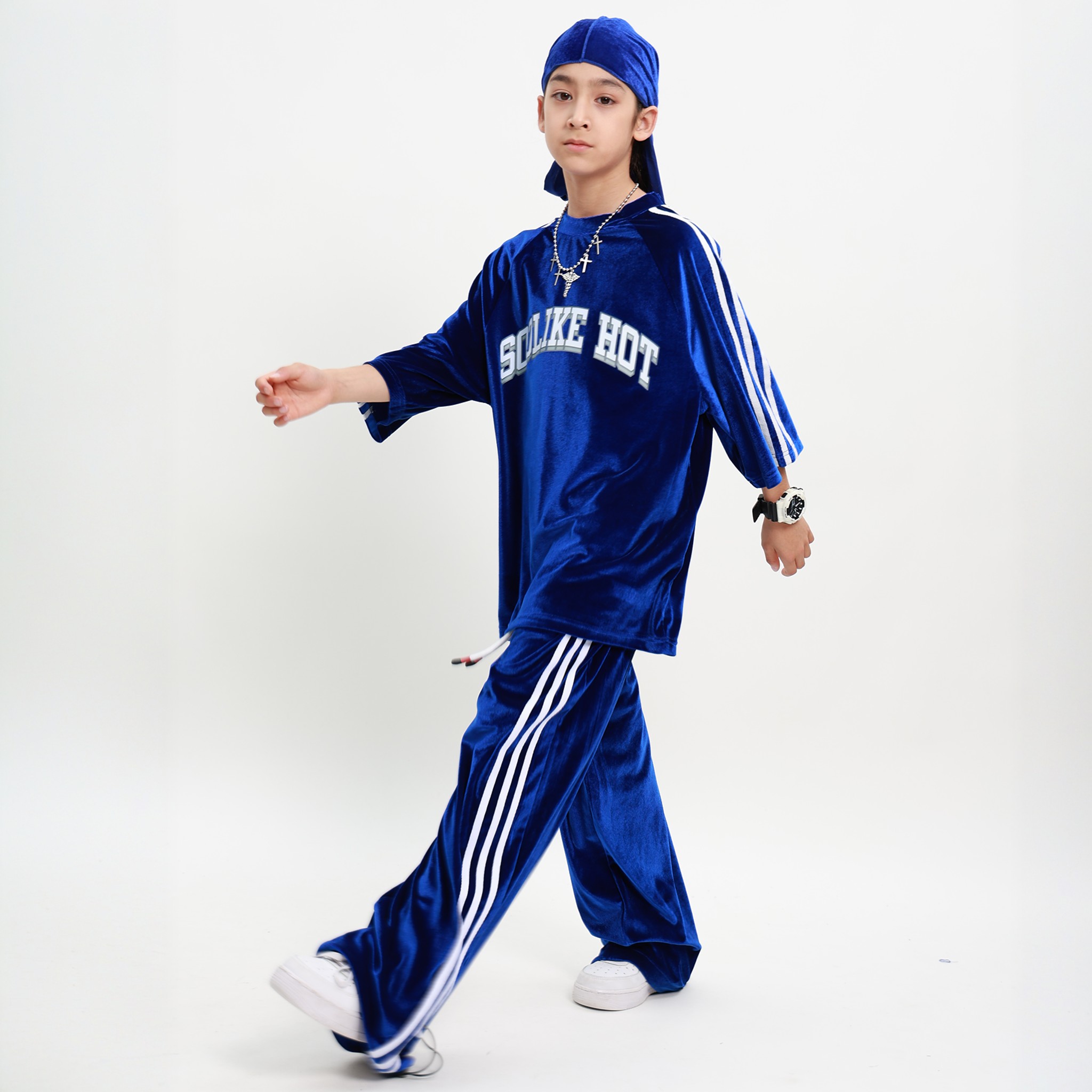 少儿嘻哈街舞服装hiphop男童爵士舞演出服儿童夏季宽松表演服套装