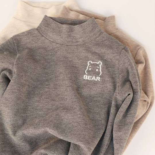 宝宝打底衫羊绒棉秋款中小童半高领磨毛内搭儿童上衣男童长袖T恤