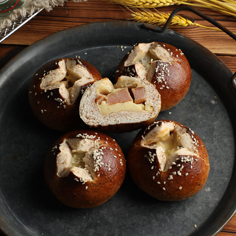 焙叔的店全麦芝士香肠碱水球面包早餐营养健身代餐轻食纯手作欧包,淘宝优惠券,粉丝福利购,淘宝优惠卷