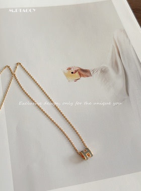 高级感字母珐琅吊坠项链女