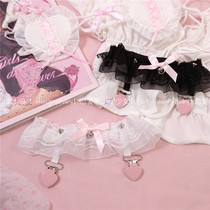 Love sweetness ring * cute and soft girl net yarn lace hanging socks with rivets Love Sox clip leg loops Spice Accessories