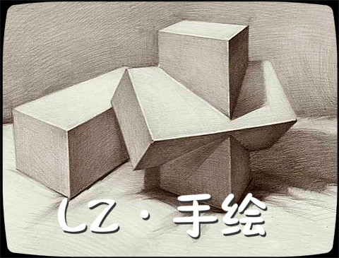 人气代画手绘素描代画色彩几何体静物lol风景画像转手绘 定制包邮