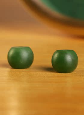 天然俄料碧玉散珠11.5mm一对