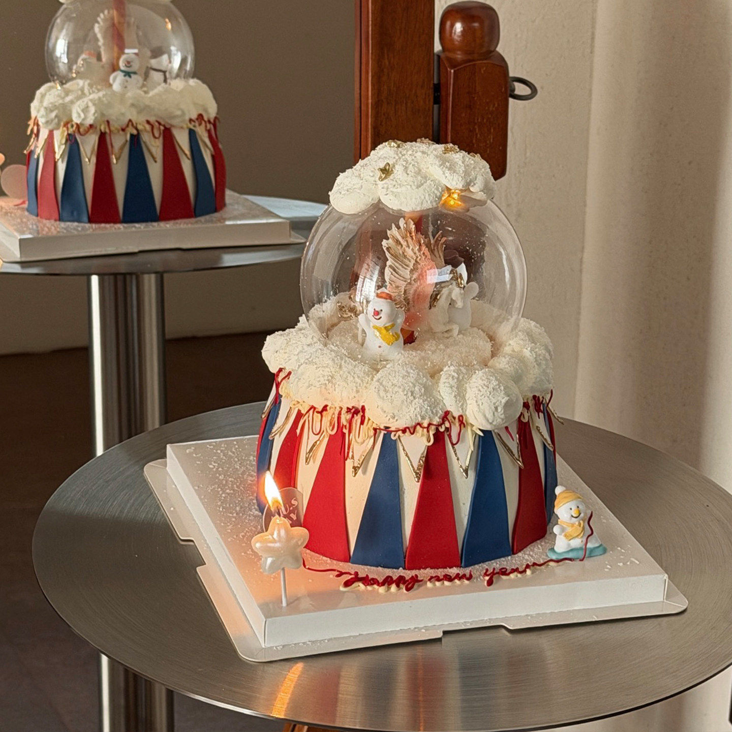 网红恭贺新年马年版马戏团水晶球蛋糕装饰可爱翅膀小马小雪人装扮,淘宝优惠券,粉丝福利购,淘宝优惠卷