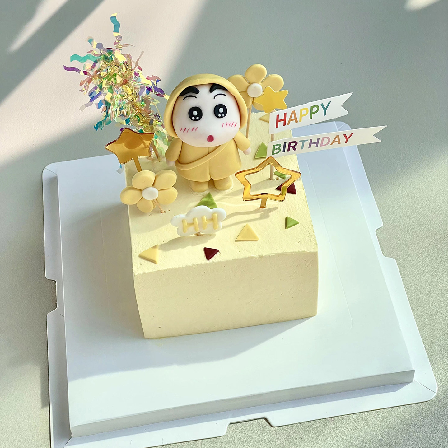 创意蜡笔小新蛋糕装饰可爱儿童生日雨衣小新玩偶花朵星星雨丝插件,淘宝优惠券,粉丝福利购,淘宝优惠卷