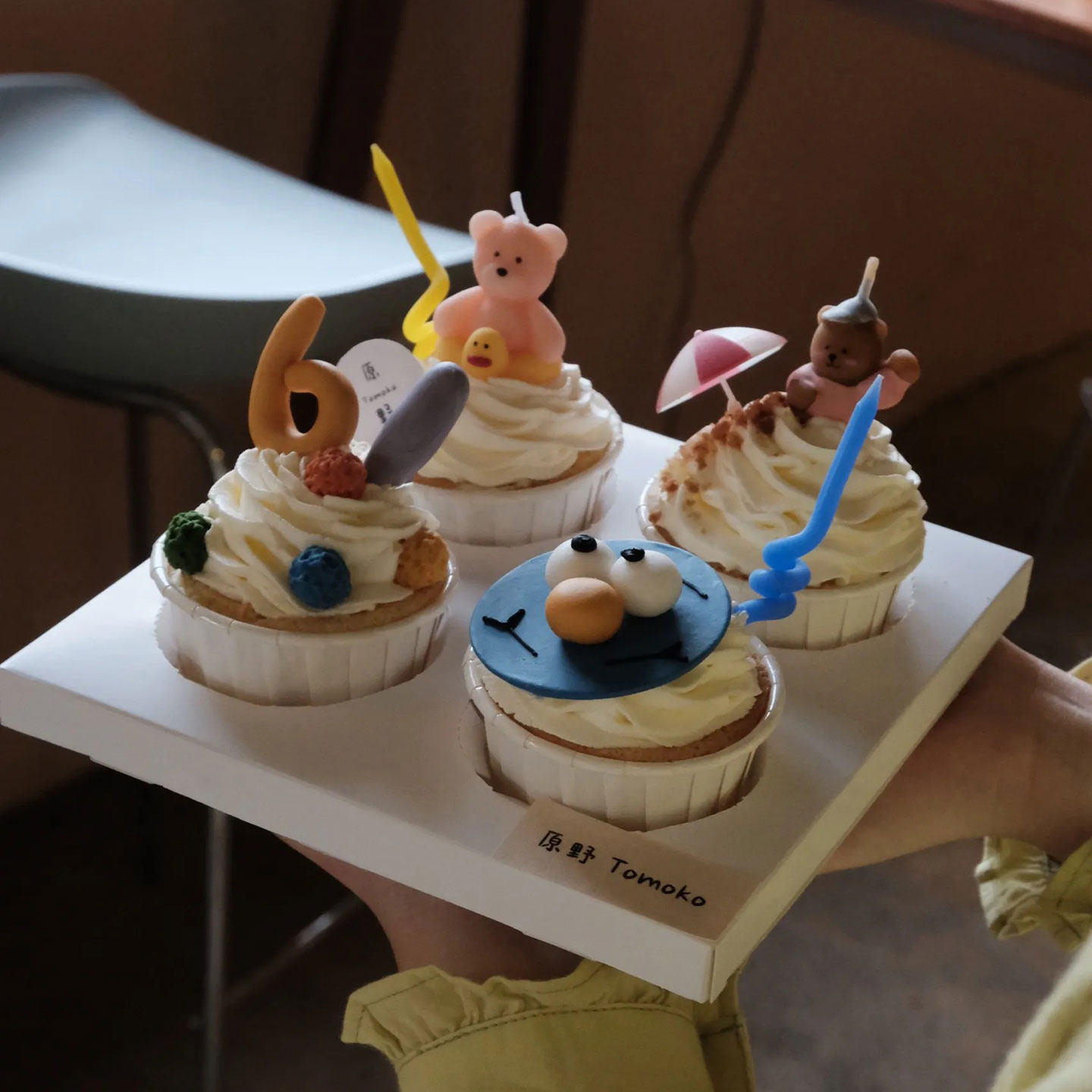 六一儿童节ins风纸杯蛋糕装饰可爱小熊扭扭棒蜡烛4粒甜品打包盒,淘宝优惠券,粉丝福利购,淘宝优惠卷