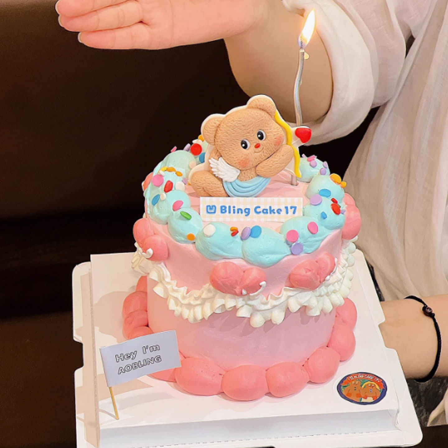 520情人节粉色系黄油小熊蛋糕装饰情侣告白可爱丘比特熊甜品插件,淘宝优惠券,粉丝福利购,淘宝优惠卷