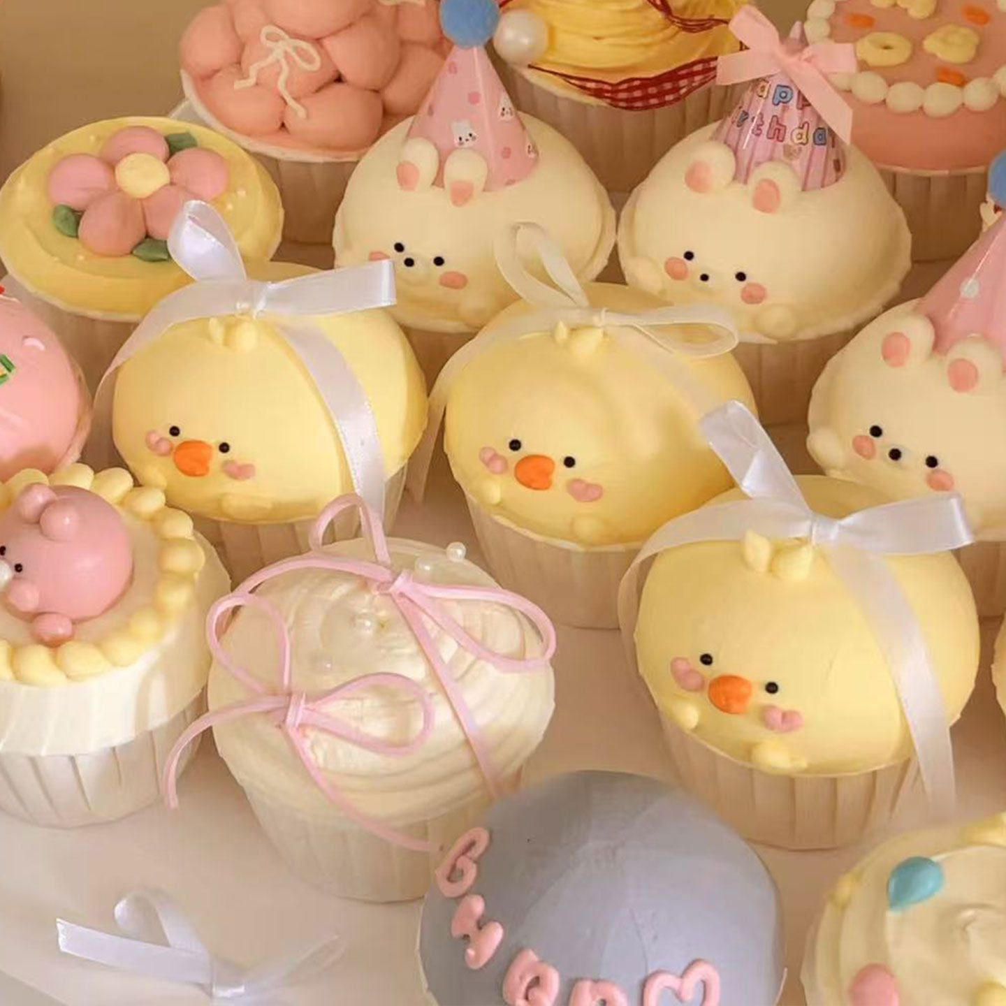 卡通多巴胺可爱小动物奶油蛋糕装饰蝴蝶结丝带纸杯甜品烘培配件,淘宝优惠券,粉丝福利购,淘宝优惠卷
