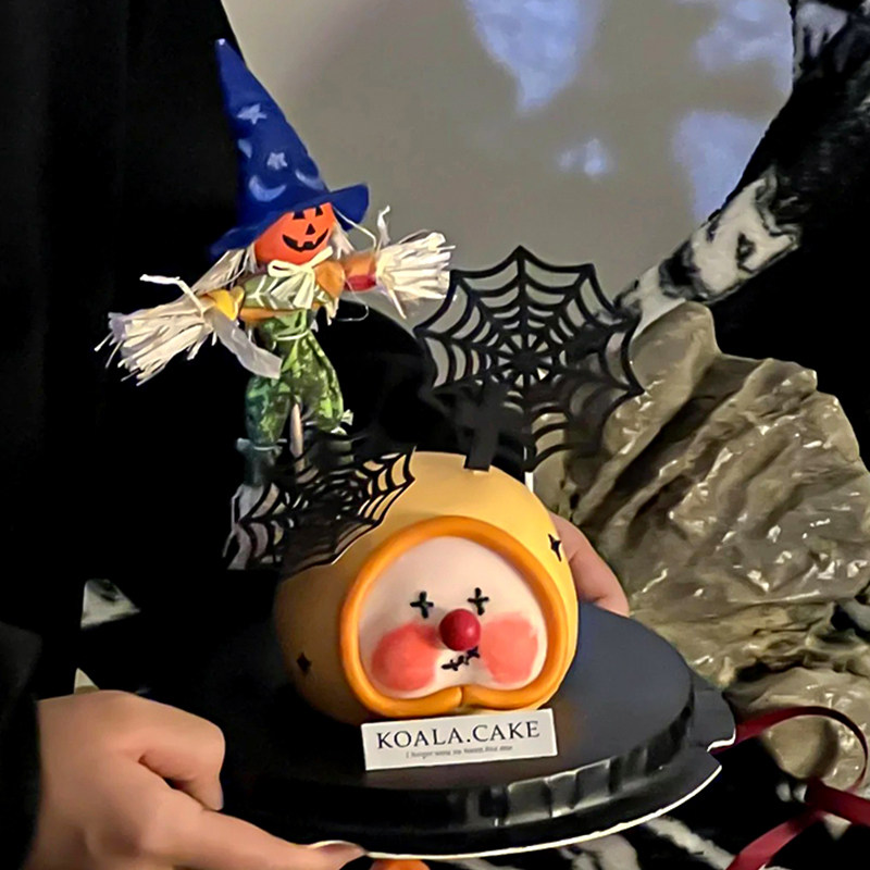 网红万圣节快乐搞怪loopy手绘蛋糕装饰仿真稻草人蜘蛛网巫女插件,淘宝优惠券,粉丝福利购,淘宝优惠卷