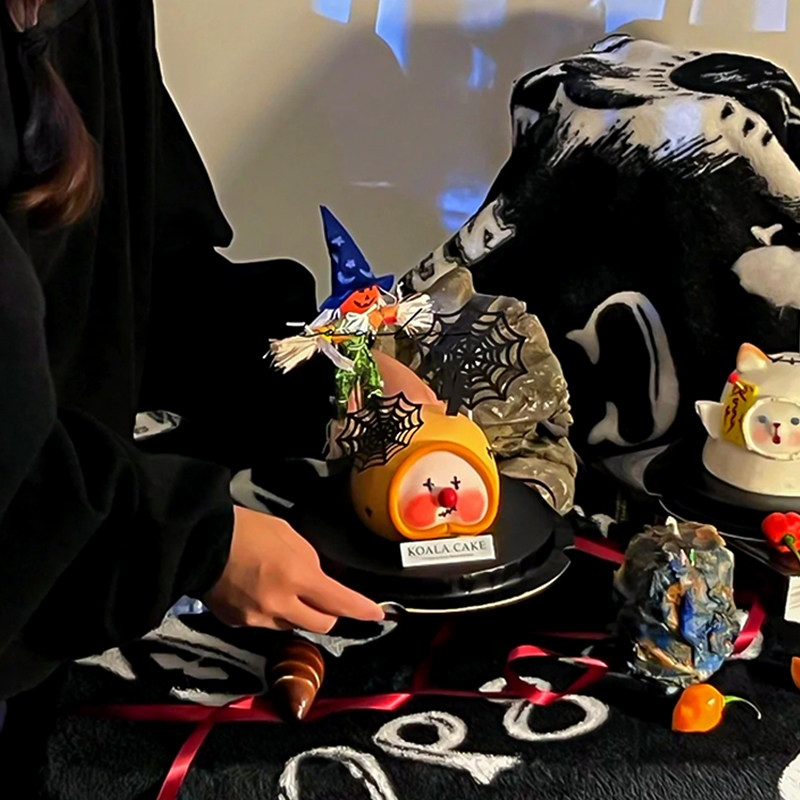 网红万圣节快乐搞怪loopy手绘蛋糕装饰仿真稻草人蜘蛛网巫女插件,淘宝优惠券,粉丝福利购,淘宝优惠卷