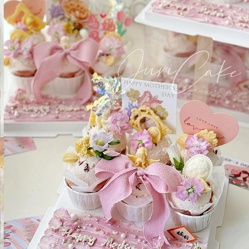 粉嫩5.11母亲节纸杯蛋糕装饰浪漫妈妈节印花卡欧式天使DIY泡泡纱,淘宝优惠券,粉丝福利购,淘宝优惠卷