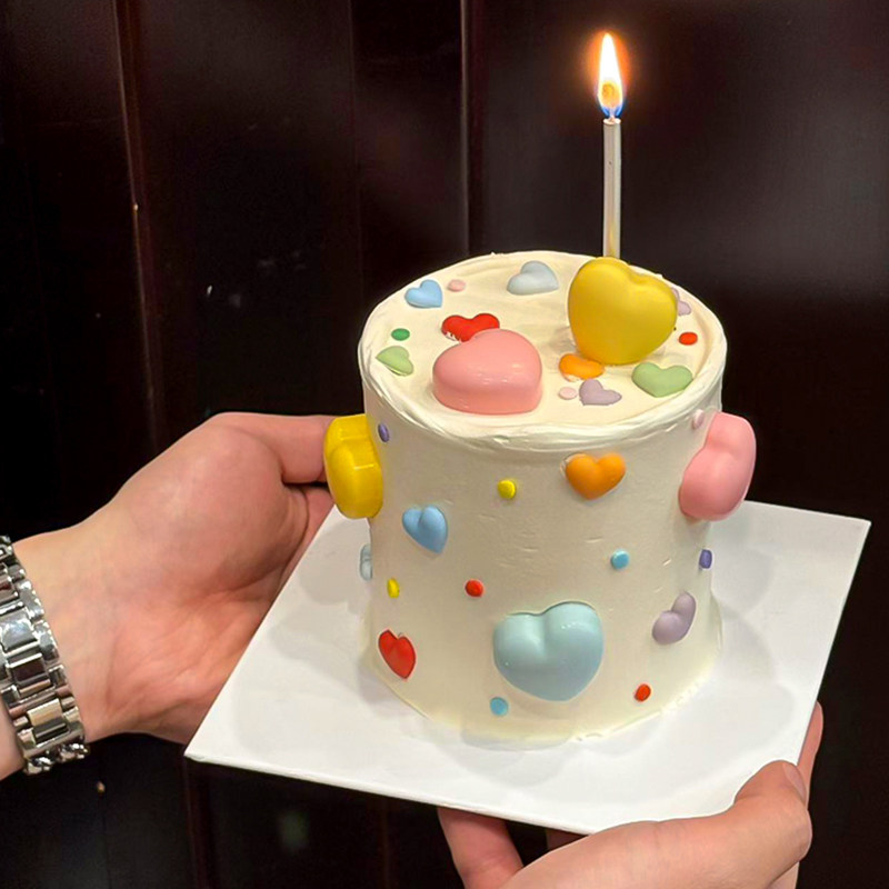 春日多巴胺立体爱心蛋糕装饰简约小清新女生生日彩色翻糖心形模具,淘宝优惠券,粉丝福利购,淘宝优惠卷