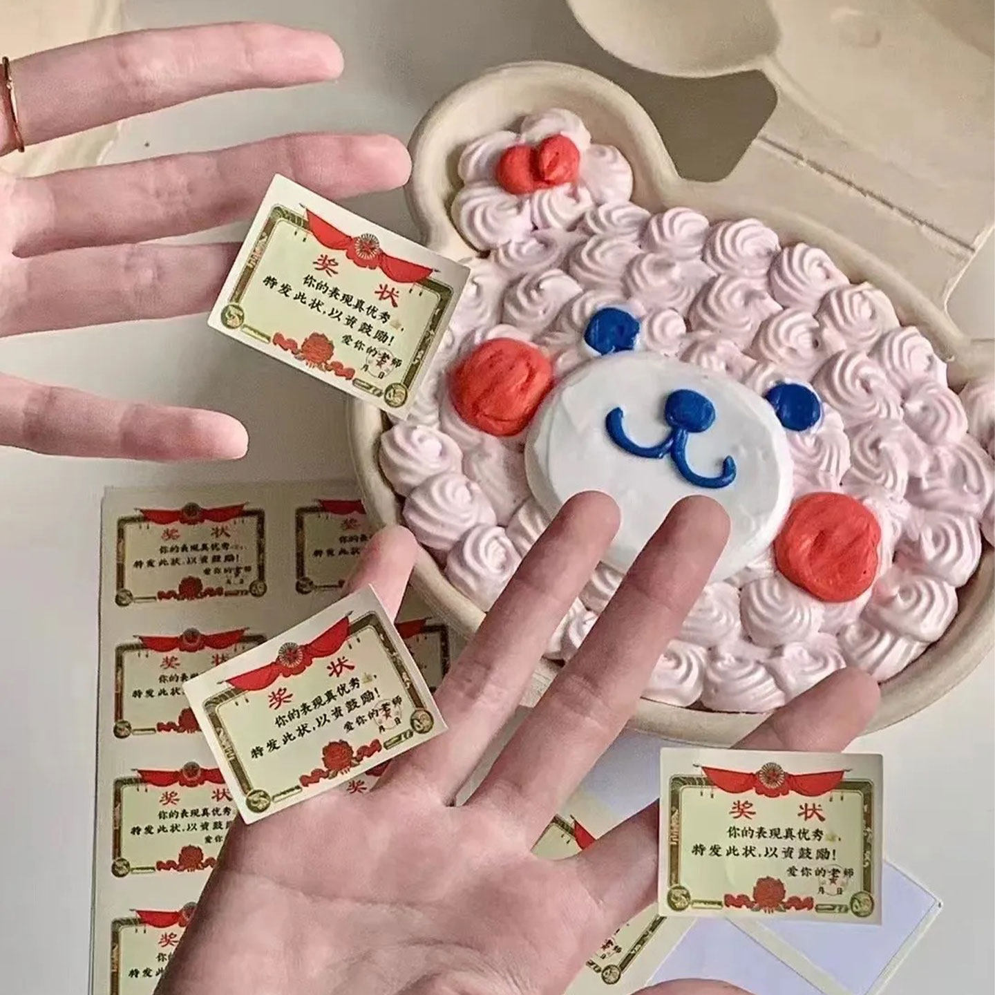 六一儿童节ins风小熊便当盒蛋糕装饰熊头造型便当盒DIY甜品配件,淘宝优惠券,粉丝福利购,淘宝优惠卷